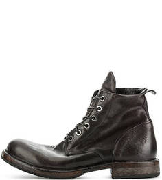 Коричневые кожаные ботинки на шнуровке Moma