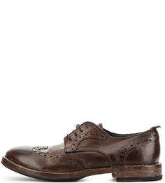 Коричневые кожаные туфли на шнуровке Moma