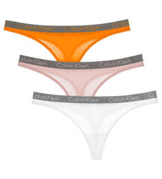 Комплект из трех хлопковых трусов-стрингов Calvin Klein