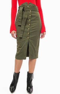 Юбка на пуговицах цвета хаки Pinko