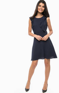 Приталенное синее платье с оборками Vero Moda