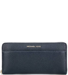 Кожаный кошелек синего цвета Michael Michael Kors