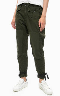 Хлопковые брюки цвета хаки G Star RAW