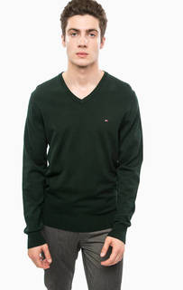 Зеленый джемпер с треугольным вырезом Tommy Hilfiger