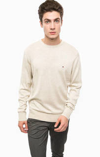 Бежевый джемпер с круглым вырезом Tommy Hilfiger