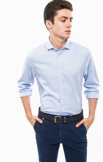 Голубая рубашка из хлопка Tommy Hilfiger