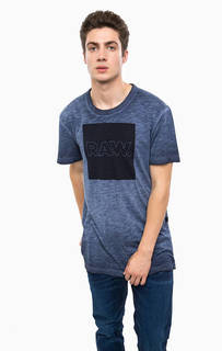 Синяя хлопковая футболка G Star RAW