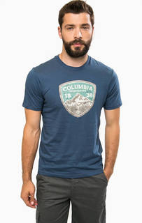 Синяя футболка с принтом Columbia