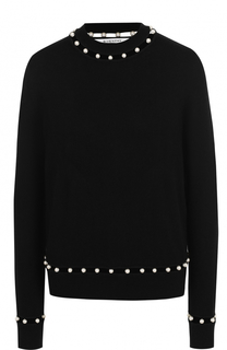 Шерстяной пуловер с жемчужной отделкой Givenchy