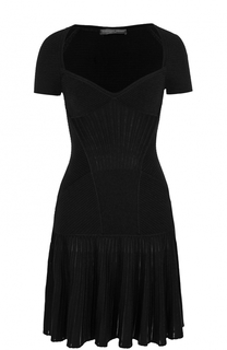 Приталенное платье фактурной вязки Alexander McQueen