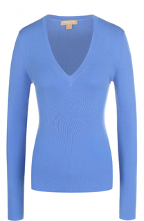 Приталенный кашемировый пуловер с V-образным вырезом Michael Kors