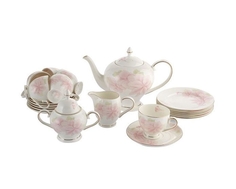 Чайный сервиз "Розовые цветы" 21 предмет на 6 персон Emerald