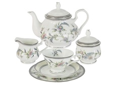 Чайный сервиз 21 предмет на 6 персон "Сад цветов" Emerald