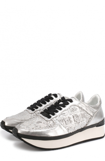 Кросcовки из металлизированной кожи с тиснением Kenzo