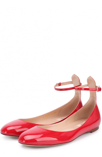 Лаковые балетки Tan-Go с ремешком на щиколотке Valentino