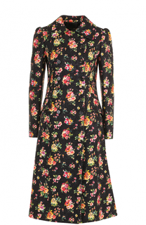 Двубортное пальто с цветочным принтом Dolce &amp; Gabbana