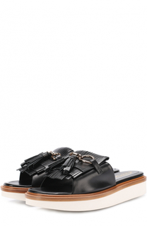 Кожаные сабо с бахромой Tod’s Tods