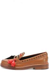 Кожаные лоферы Cuoio с декором Tod’s Tods