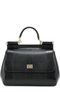 Сумка Sicily medium с тиснением под рептилию Dolce &amp; Gabbana