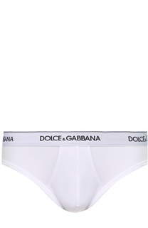 Комплект из двух хлопковых брифов с широкой резинкой Dolce &amp; Gabbana