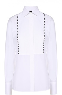 Хлопковая блуза прямого кроя с шипами Valentino