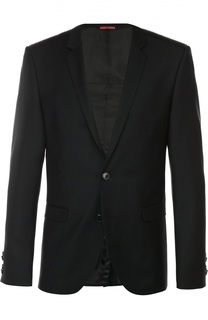 Шерстяной приталенный пиджак HUGO