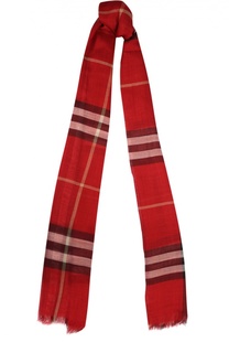 Шарф в клетку из смеси шелка и шерсти Burberry