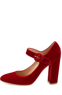 Бархатные туфли Lorraine с ремешком Gianvito Rossi