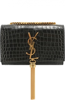 Сумка Monogram small с тиснением под крокодила Saint Laurent