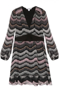 Приталенное полупрозрачное платье с V-образным вырезом Diane Von Furstenberg