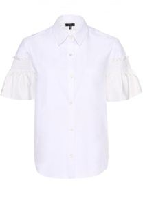 Блуза прямого кроя с шелковой отделкой Clu