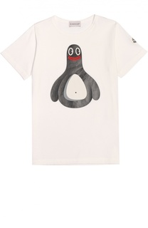 Хлопковая футболка с принтом Moncler Enfant