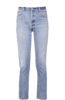Укороченные джинсы прямого кроя с контрастной прострочкой Re/Done