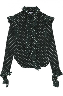 Укороченная блуза в горох с оборками Vetements