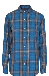 Хлопковая блуза в клетку с накладным карманом Denim&Supply by Ralph Lauren