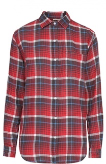 Хлопковая блуза в клетку с накладным карманом Denim&amp;Supply by Ralph Lauren
