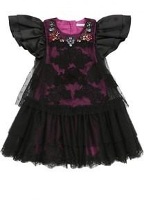 Кружевное платье с декоративной отделкой Dolce &amp; Gabbana