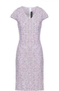 Буклированное приталенное платье с V-образным вырезом St. John