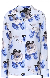 Шелковая блуза в пижамном стиле с цветочным принтом Theory