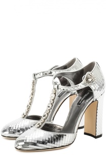 Туфли Vally из фактурной кожи с кристаллами Dolce &amp; Gabbana
