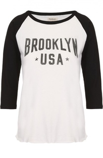 Лонгслив с укороченным рукавом и контрастной надписью Denim&Supply by Ralph Lauren