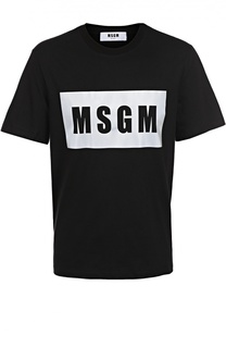 Хлопковая футболка с принтом MSGM