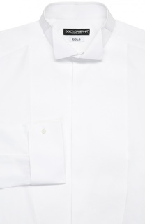 Хлопковая сорочка под смокинг с воротником бабочка Dolce & Gabbana