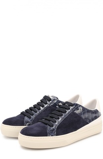 Замшевые кеды с лаковыми вставками Tod’s Tods