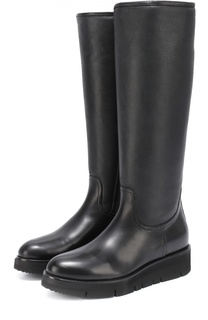 Кожаные сапоги на массивной подошве Santoni