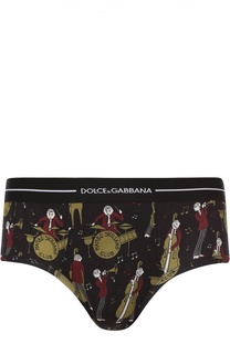 Хлопковые брифы с широкой резинкой Dolce &amp; Gabbana