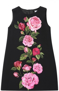 Платье из вискозы с цветочным принтом Dolce &amp; Gabbana