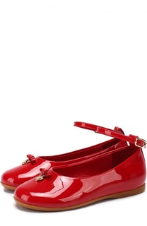 Лаковые туфли с бантом и подвеской Dolce &amp; Gabbana