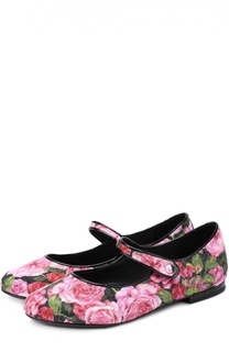Текстильные балетки с цветочным принтом Dolce &amp; Gabbana