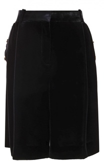 Бархатные мини-шорты с контрастной отделкой Givenchy